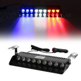 AutoBizarre 12V Car Dash Emergency Warning Strobe Red Blue White Flasher Windshield Sucker 9 LED light With Multiple Flashing Modes For All Cars, Emergency Vehicles, etc.