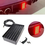 AutoBizarre 12V F1 Style 72 LED Red Rectangle Rear Third Flashing Tail Brake Lights Rear Bumper Pilot Flash Lamp Warning Strobe Stop Safety Light Universal for All Cars, Bikes, SUV, etc