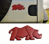 AutoBizarre 3D Raised Rhino Metal Monogram Emblem Badge Sticker for All Cars & Bikes
