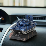 AutoBizarre Solar Powered Car Air Freshener Rotating Army Tank Shaped Perfume for Car Dashboard