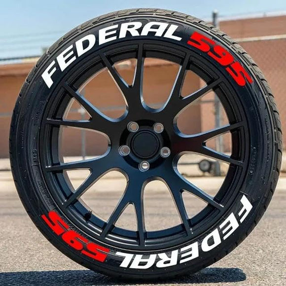 AutoBizarre DIY Federal 595 3D Letters Rubber Tyre Stickers Kit for Decoration Styling Universal for All Cars, Vans, Trucks, Motorcycles