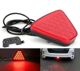 AutoBizarre 12V F1 Style 20 LED Red Triangle Rear Third Flashing Tail Brake Lights Rear Bumper Pilot Flash Lamp Warning Strobe Stop Safety Light Universal for All Cars, Bikes, SUV, etc