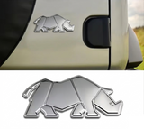 AutoBizarre 3D Raised Rhino Metal Monogram Emblem Badge Sticker for All Cars & Bikes