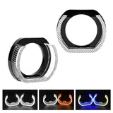 AutoBizarre 2Pcs 3 Inch LED Angel Eyes Halo Ring Headlight Shrouds Cover Mask 5D Crystal RGB DRL Lights with Mobile Application Control for All Cars, Vans, SUVs, etc