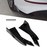AutoBizarre Glossy Black Car Rear Bumper Lip Diffuser Splitter Canard Protector Universal for All Cars - Set of 2 pcs