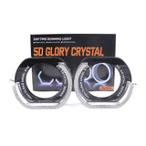 AutoBizarre 2Pcs 3 Inch LED Angel Eyes Halo Ring Headlight Shrouds Cover Mask 5D Crystal RGB DRL Lights with Mobile Application Control for All Cars, Vans, SUVs, etc