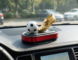 AutoBizarre Solar Powered Car Air Freshener Golden Boot Rotating Football Perfume for Car Dashboard