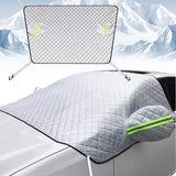 AutoBizarre Car Front Window Windshield Sunshade Cover for Sun UV/Water/Snow/Ice/Frost Protection with Mirror Pockets - Universal for All Cars