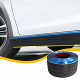 AutoBizarre Car Side Skirt Edge Anti-Collision Anti-Scratch Black Rubber & Chrome Tape Strip 6cm x 4mtrs for Car Door/Side Protection & Decoration Universal for All Cars