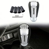 AutoBizarre Chrome and Leather 5 Speed Car MOMO Gear Shift Knob with Adaptors for All Manual Cars