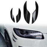 AutoBizarre Car Front Bumper Lip Splitter Fins Carbon Fiber Rubber Rear Diffuser- Set of 4 Pcs Bumper Knife
