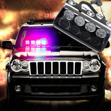 AutoBizarre 12V Car Dash Emergency Warning Strobe Red Blue Flasher Windshield Sucker 16 LED Light with Multiple Flashing Modes for All Cars, Emergency Vehicles, etc.