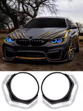 AutoBizarre 2Pcs 3 Inch LED Angel Eyes Halo Ring Headlight Shrouds Cover Mask 5D Crystal RGB DRL Lights with Mobile Application Control for All Cars, Vans, SUVs, etc