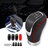 AutoBizarre Black Leather MOMO Car 5/6/5+R Speed Gear Shift Knob for All Manual Transmission Cars