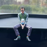 AutoBizarre Joker Action Figure with Mask & Sitting Position Statue for Table, Car Dashboard, Car External Decoration