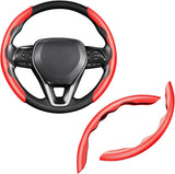 AutoBizarre Car Anti Skid Non Slip Carbon Fiber Decoration Steering Wheel Grip Covers Universal for All Cars - Set of 2 pcs