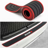 AutoBizarre 90cm x 7cm Black Red Car Rear Bumper Protector Guard Anti-Scratch Anti-Slip Car Trunk Door Sill Protector Rubber Strip for Trunk Protection and Decoration