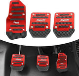 AutoBizarre 3 Pcs Anti-Slip Aluminium Alloy Sports Car Foot Pedal Pad Cover Anti-Rubbing Manual Transmission Clutch Brake Accelerator Car Pedal Replacement Kit Universal for all Manual Cars