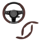 AutoBizarre Car Anti Skid Non Slip Leather Steering Wheel Grip Covers Decoration Universal for All Cars - Set of 2 pcs