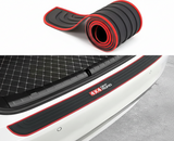 AutoBizarre 90cm x 7cm Black Red Car Rear Bumper Protector Guard Anti-Scratch Anti-Slip Car Trunk Door Sill Protector Rubber Strip for Trunk Protection and Decoration