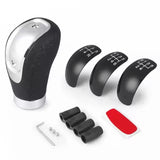AutoBizarre Black Leather MOMO Car 5/6/5+R Speed Gear Shift Knob for All Manual Transmission Cars