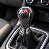 AutoBizarre Black Carbon Fiber GR Round Gear Shift Knob Gear Shifter Handle Universal for All Cars