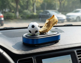 AutoBizarre Solar Powered Car Air Freshener Golden Boot Rotating Football Perfume for Car Dashboard