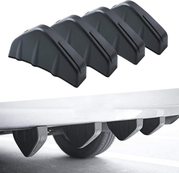 AutoBizarre Car Rear Spoiler Pack of 4 Car Rear Lower Bumper Wing Lip Diffuser Shark Fin Spoiler Universal for Cars
