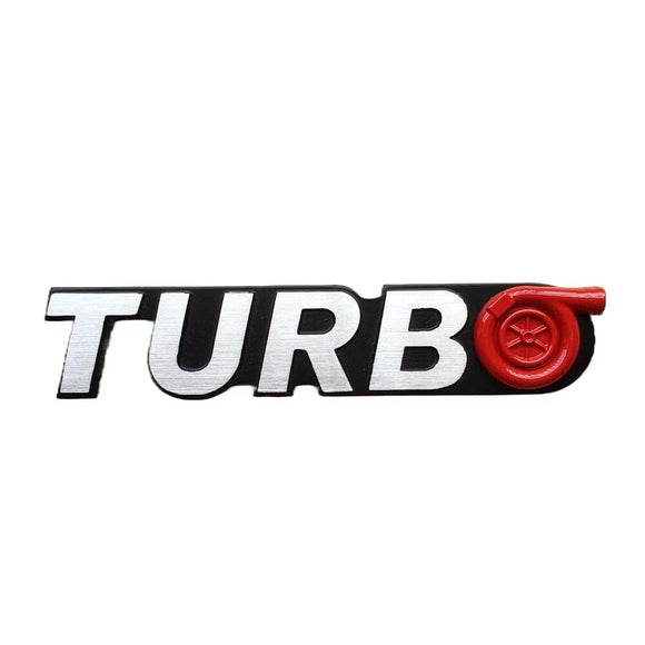 AutoBizarre 3D Raised Metal Chrome Turbo Emblem Badge Sticker for All Cars & Bikes