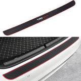AutoBizarre 90cm x 7cm Black Red Car Rear Bumper Protector Guard Anti-Scratch Anti-Slip Car Trunk Door Sill Protector Rubber Strip for Trunk Protection and Decoration
