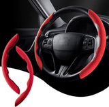 AutoBizarre Car Anti Skid Non Slip Suede Steering Wheel Grip Covers Decoration Universal for All Cars - Set of 2 pcs