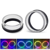 AutoBizarre 2Pcs 3 Inch LED Angel Eyes Halo Ring Headlight Shrouds Cover Mask 5D Crystal RGB DRL Lights with Mobile Application Control for All Cars, Vans, SUVs, etc
