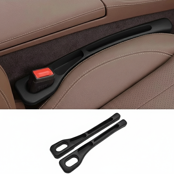 AutoBizarre 2 in 1 Car Gap Cushion Center Console Gap Filler Seat Pad Seat Side Cushion Organizer with Mobile Holder & Card/Key Holder For all Cars - Set of 2 pcs