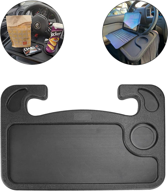 AutoBizarre Multipurpose Car Steering Wheel Desk For Eating and Working with Cup Stand Slot and Pen Slot for All Cars & Vans