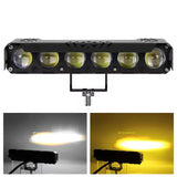 AutoBizarre Car Motorcycle 12V Headlight 6 Led Projector Lamp Dual Color Yellow White Fog Light Metal Body Spotlight Universal for All Bikes Cars SUVs etc.