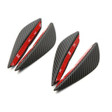AutoBizarre Car Front Bumper Lip Splitter Fins Carbon Fiber Rubber Rear Diffuser- Set of 4 Pcs Bumper Knife