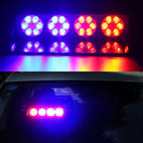 AutoBizarre 12V Car Dash Emergency Warning Strobe Red Blue Flasher Windshield Sucker 24 LED light With Multiple Flashing Modes With Remote Control For All Cars, Emergency Vehicles, etc.