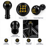 AutoBizarre 5 Speed Round Metal Gear Knob Gear Shifter Handle Knob for All Manual Transmission Cars