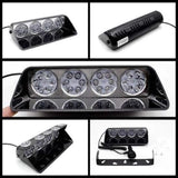 AutoBizarre 12V Car Dash Emergency Warning Strobe Red Blue Flasher Windshield Sucker 16 LED Light with Multiple Flashing Modes for All Cars, Emergency Vehicles, etc.