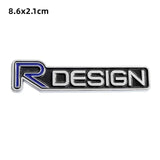 AutoBizarre 3D Raised Blue Silver R Design Metal Monogram Emblem Badge Sticker for All Cars & Bikes