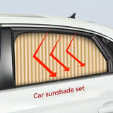 AutoBizarre 4 Pcs Magnetic Car Sunshade Side Window Foldable Privacy Curtains for Sun Protection & Heat Reduction Car Interior Accessory Universal for All Cars