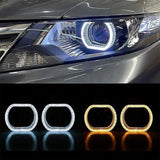 AutoBizarre 2Pcs 3 Inch LED Angel Eyes Halo Ring Headlight Shrouds Cover Mask 5D Crystal RGB DRL Lights with Mobile Application Control for All Cars, Vans, SUVs, etc