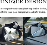 AutoBizarre Bat Shaped 2 in 1 Car Rear View Mirror Rain Eyebrow Weatherstrip Auto Mirror Rain Shield in Carbon Fiber Finish with Adjustable Blind Spot Mirror Set of 2 pcs Compatible with All Cars