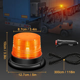 AutoBizarre 12V/24V Revolving Amber Yellow Orange Emergency Clearance Warning Strobe LED Beacon Lights with Magnectic Base & Cigarette Lighter Cord for All Cars, Trucks, Vans, SUVs, etc.