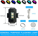 AutoBizarre Anti-Collision Waterproof 7 Color Rechargeable Mini LED Strobe Light Aeroplane Aircraft Drone Warning Flying Signal Safety Strobe Flashing Light for Car Motorcycle Bike Bicycle Drone Helmet