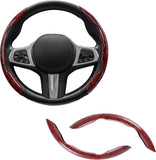 AutoBizarre Car Anti Skid Non Slip Wood Grain Finish Steering Wheel Grip Covers Decoration Universal for All Cars - Set of 2 pcs