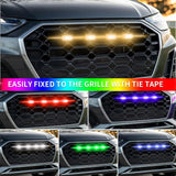 AutoBizarre Set of 4 pcs RGB Muticolor Music Controlled Smoked Shell Raptor Style Car Front Grill DRL Emergency Warning Off-Roading Lights With App and Remote Control for All Cars, Vans, SUV, Trucks