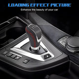 AutoBizarre Black Leather MOMO Car 5/6/5+R Speed Gear Shift Knob for All Manual Transmission Cars