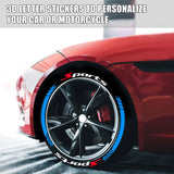 AutoBizarre DIY Sports 3D Letters Rubber Tyre Stickers Kit for Decoration Styling Universal for All Cars, Vans, Trucks, Motorcycles