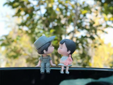 AutoBizarre Car Dashboard Accessories Cute Couple sitting in Bench Figurines Toys Gift Showpiece Desk Decoration Car Interior Decoration